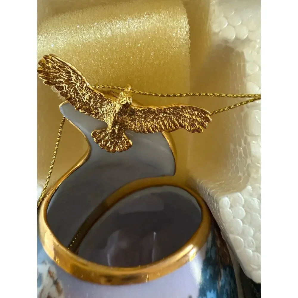 Bradford Editions Eagle Christmas Ornaments Set of 3 Certificate of Authenticity